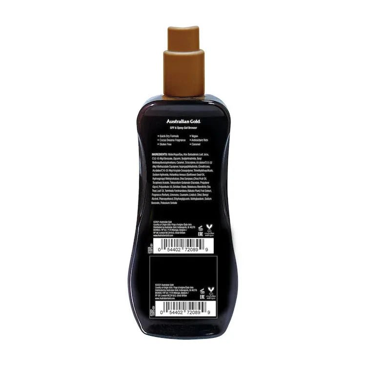 Australian Gold SPF 6 Instant Bronzer Spray Gel Suncream 237ml - The Tanning Company
