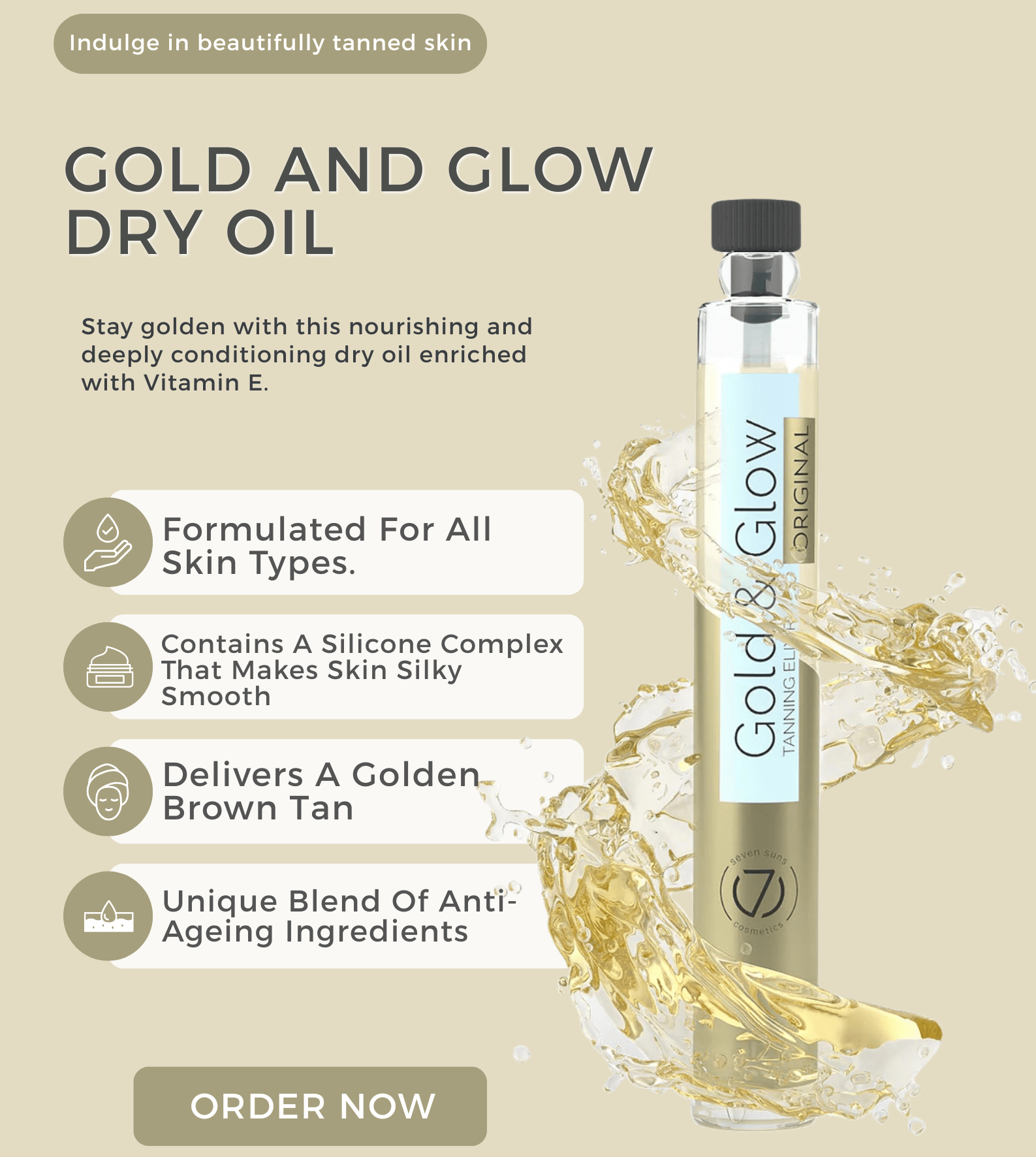 Seven Suns Gold and Glow Dry Oil - The Tanning Company